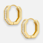 Argolla Huggie Hexágono Circones Baguette 14 mm