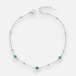 Tobillera Esferas Flores Circones Esmeralda