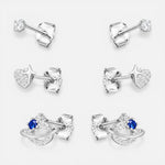 Set Aros Minimalista Planeta Corazón Estrella Circones