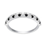 Anillo Cintillo Corazones Circones Ónix 12
