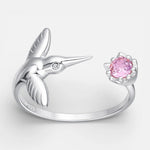 Anillo Colibrí Circón Rosa Francia 12