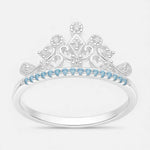 Anillo Corona Circones Agua Marina 16