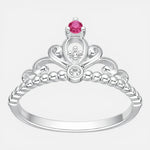 Anillo Corona Circones Rubí 18