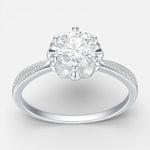 Anillo Flor Moissanita y Circones