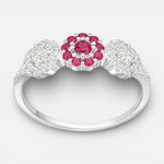 Anillo Flores Circones Rubí 20