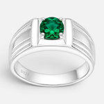 Anillo Sello Circón Esmeralda 17