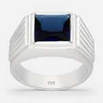 Anillo Sello Circón Zafiro