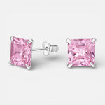Aro Circón Rosa Francia 8x8 mm