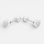 Aro con Tope Mini Corazón Circón 4 mm