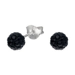 Aro Esfera Hecho con Cristal Swarovski Negro 6 mm