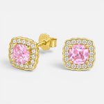 Aro Circón Rosa Francia 8x8 mm