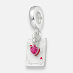 Colgante Charm Carta de Poker Corazón Circón Rubí