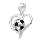 Colgante Corazón Pelota de Fútbol Esmaltada