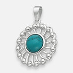 Colgante Flor Margarita Turquesa