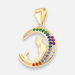 Colgante Media Luna Gatito Circones Multicolor