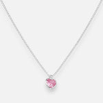 Collar Corazón Circón Punto de Luz Rosa Francia