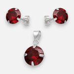 Conjunto Circón Granate 8x10 mm
