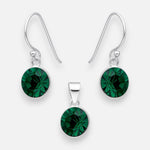Conjunto Hecho con Cristal Swarovski Verde 8 mm