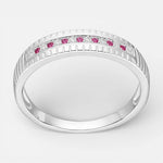 Anillo Cintillo Circones Rubí