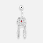 Piercing Ombligo Atrapasueños Circón Rubí