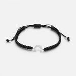 Pulsera Ajustable Hilo Negro Luna Invertida Circones