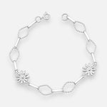 Pulsera Flor Margarita Rombos Entorchados