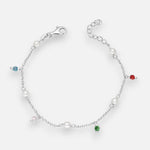 Pulsera Perlas Cristales Multicolor 17 cm