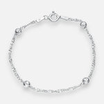 Pulsera Singapur Esferas Facetadas 16 cm