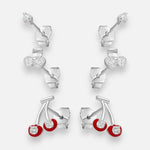 Set Aros Minimalista Cerezas Circones