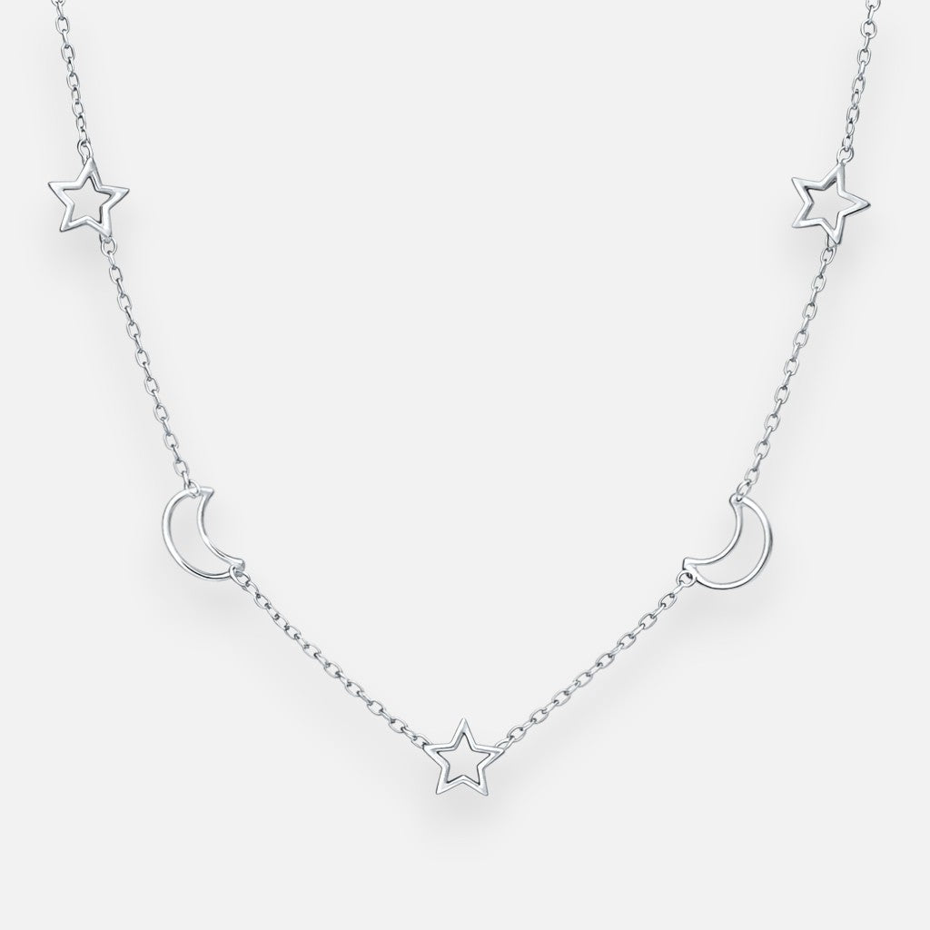 Collar Media Lunas Estrellas