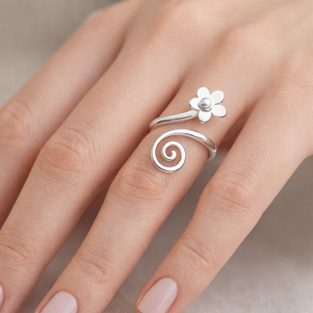 Anillo Flor Espiral