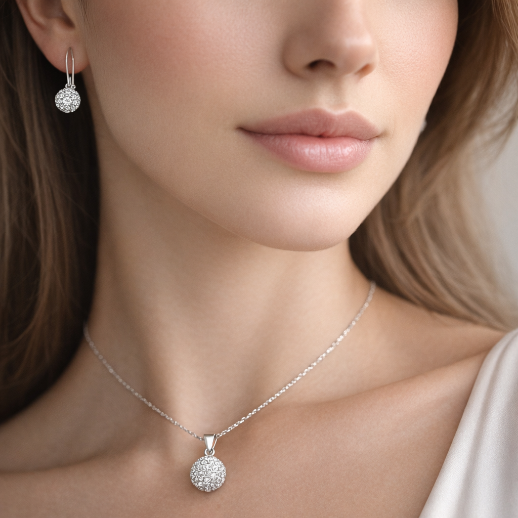 Conjunto Esfera Strass