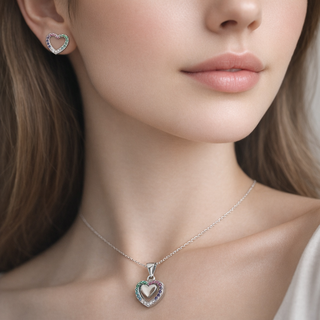 Conjunto Corazón Circones Multicolor