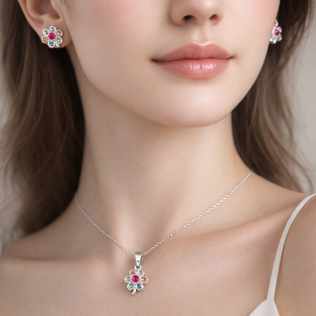 Conjunto Flor Circones Multicolor