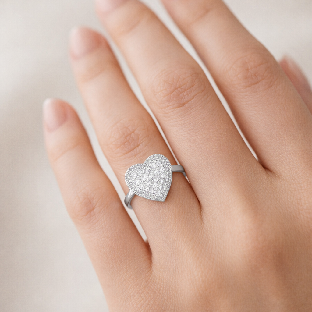 Anillo Corazón Circones Pavé