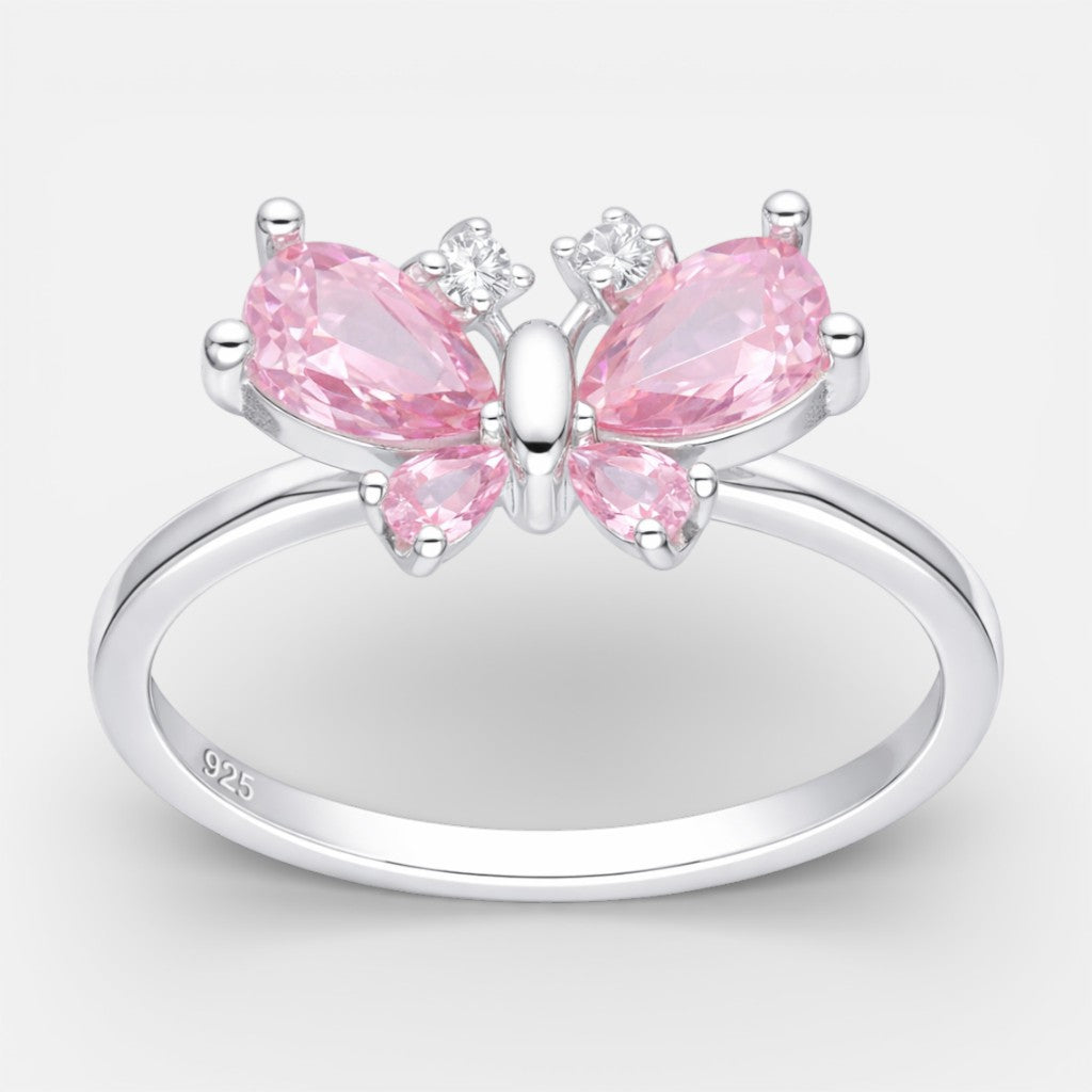 Anillo Mariposa Circones Rosa Francia