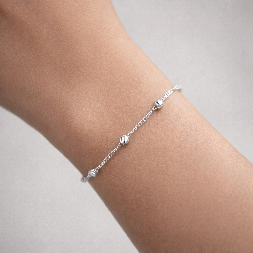 Pulsera Singapur Esferas Facetadas