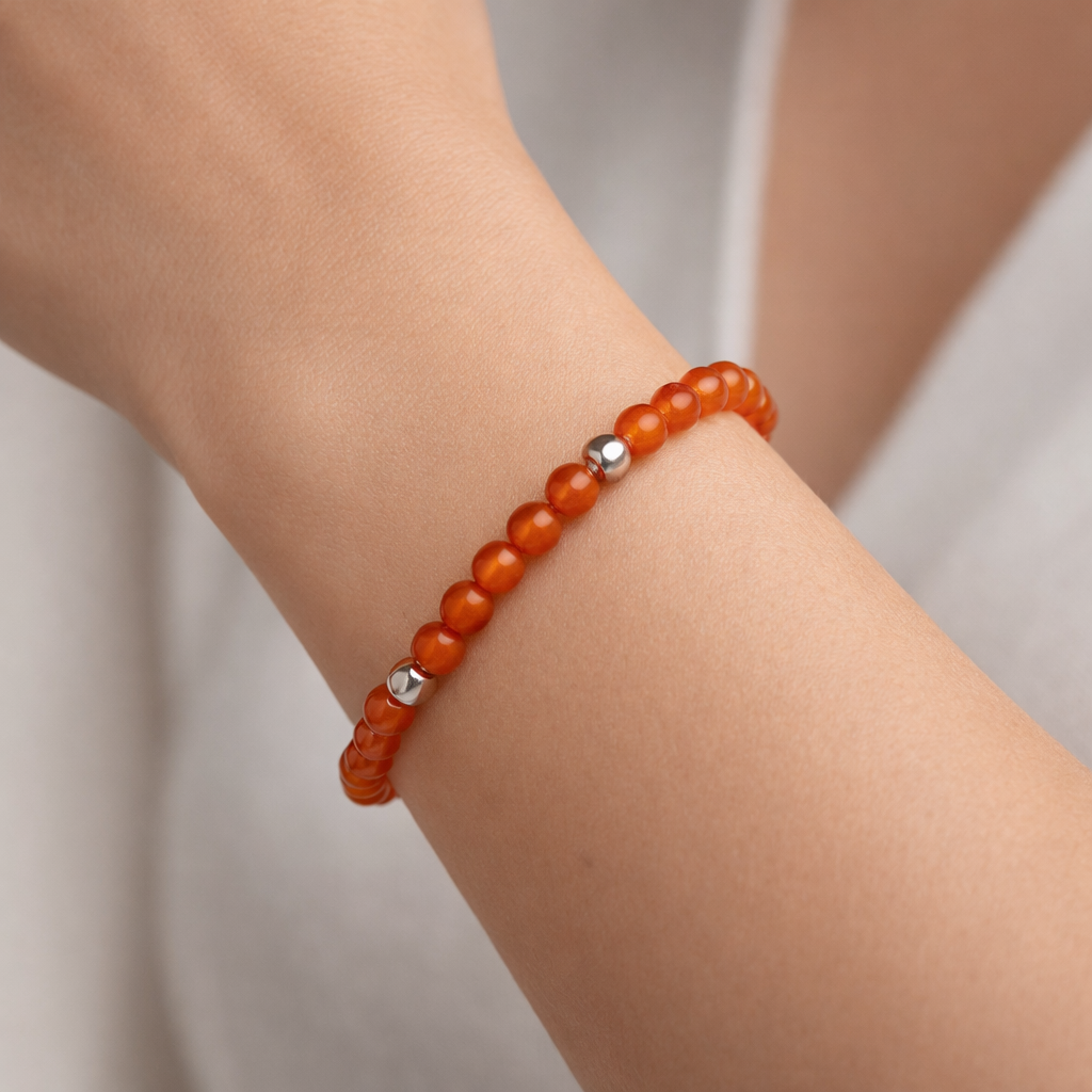 Pulsera Elástica Cristales Naranja