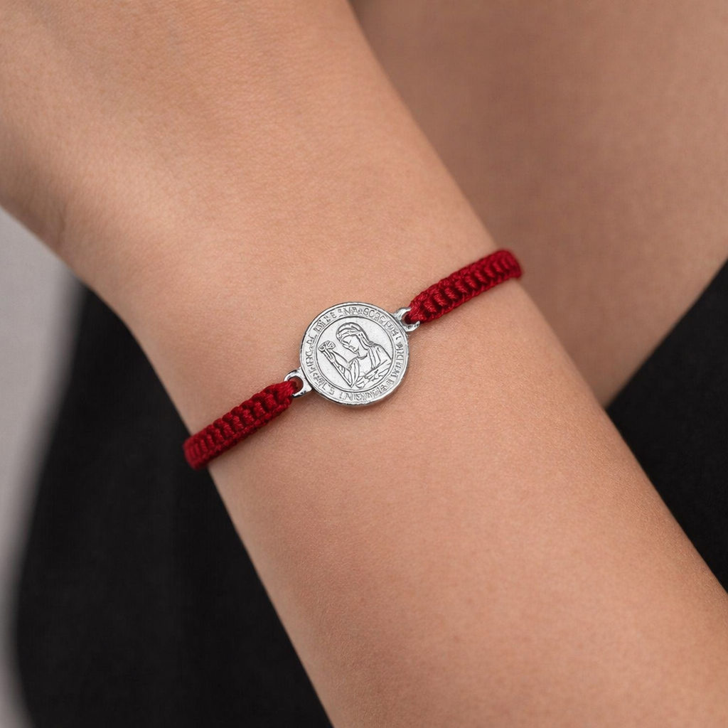 Pulsera Hilo Rojo Ajustable San Benito Abad