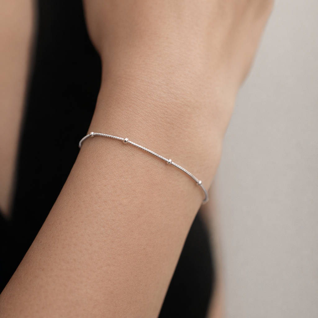 Pulsera Cola de Topo con Esferas