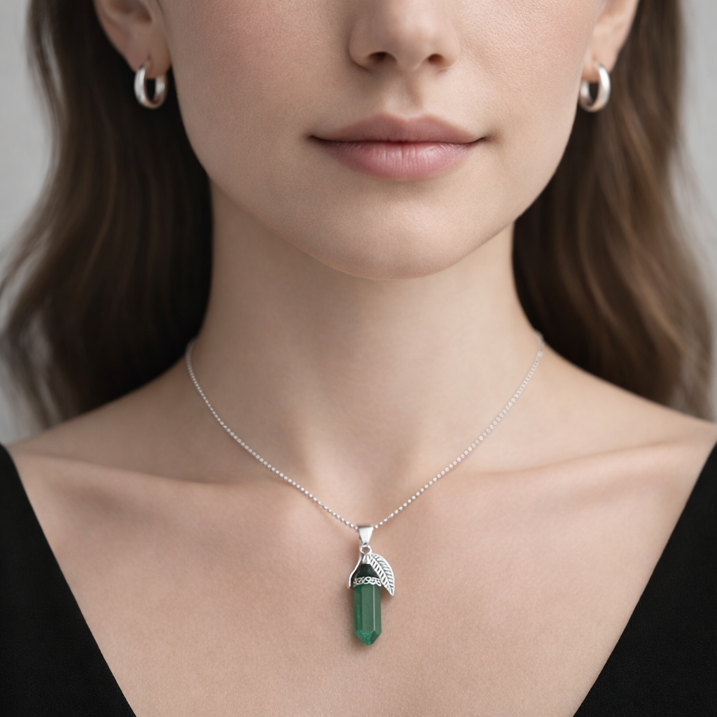 Collar Cuarzo Jade Pluma