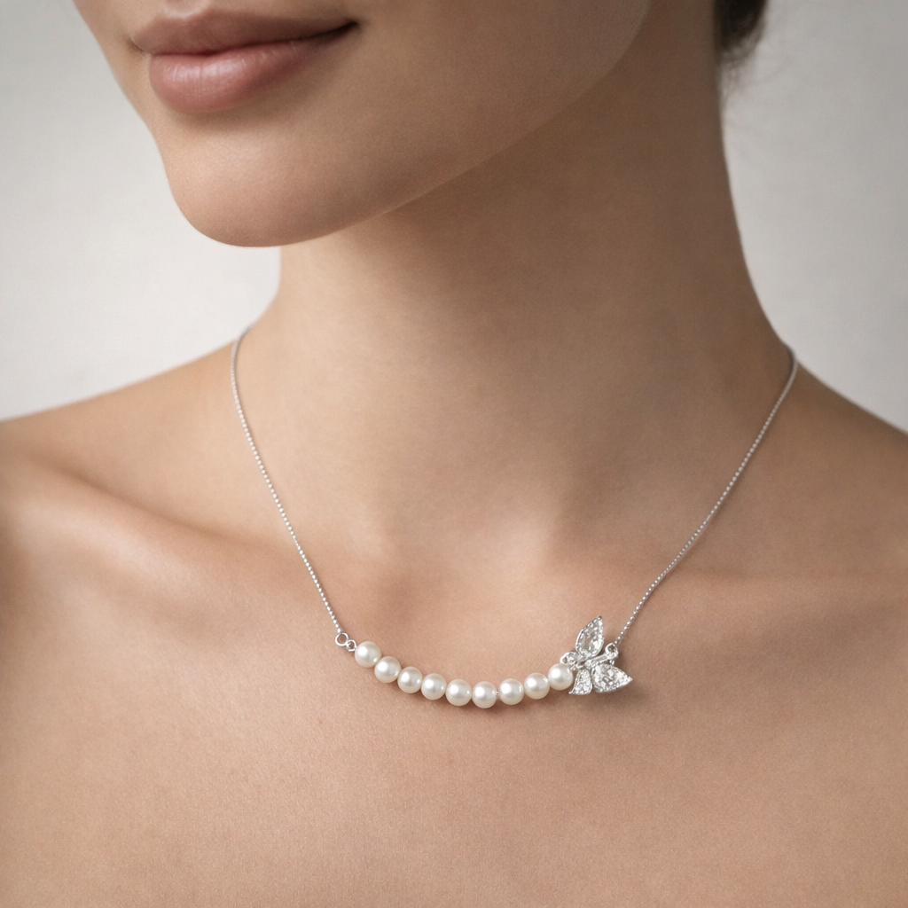 Collar Perlas Mariposa Circones