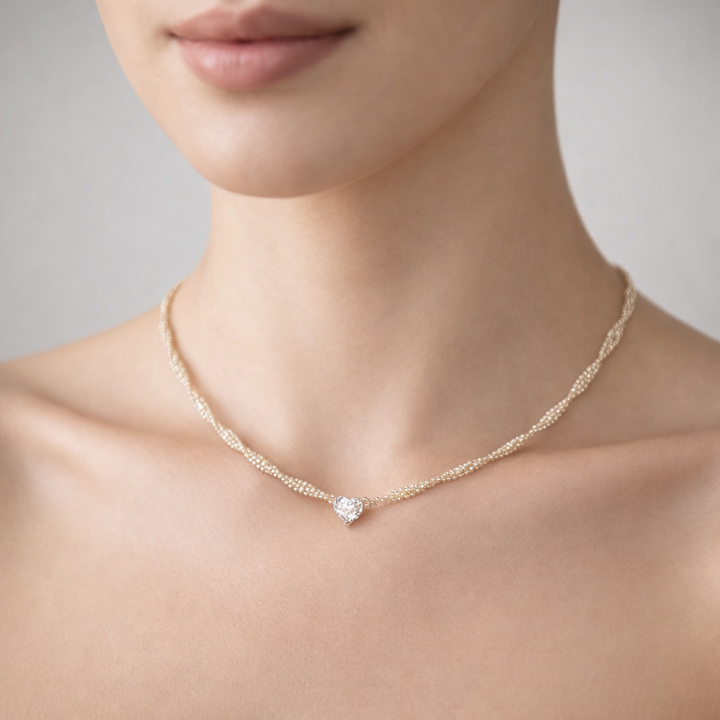 Collar Perlas Trenzado Circón