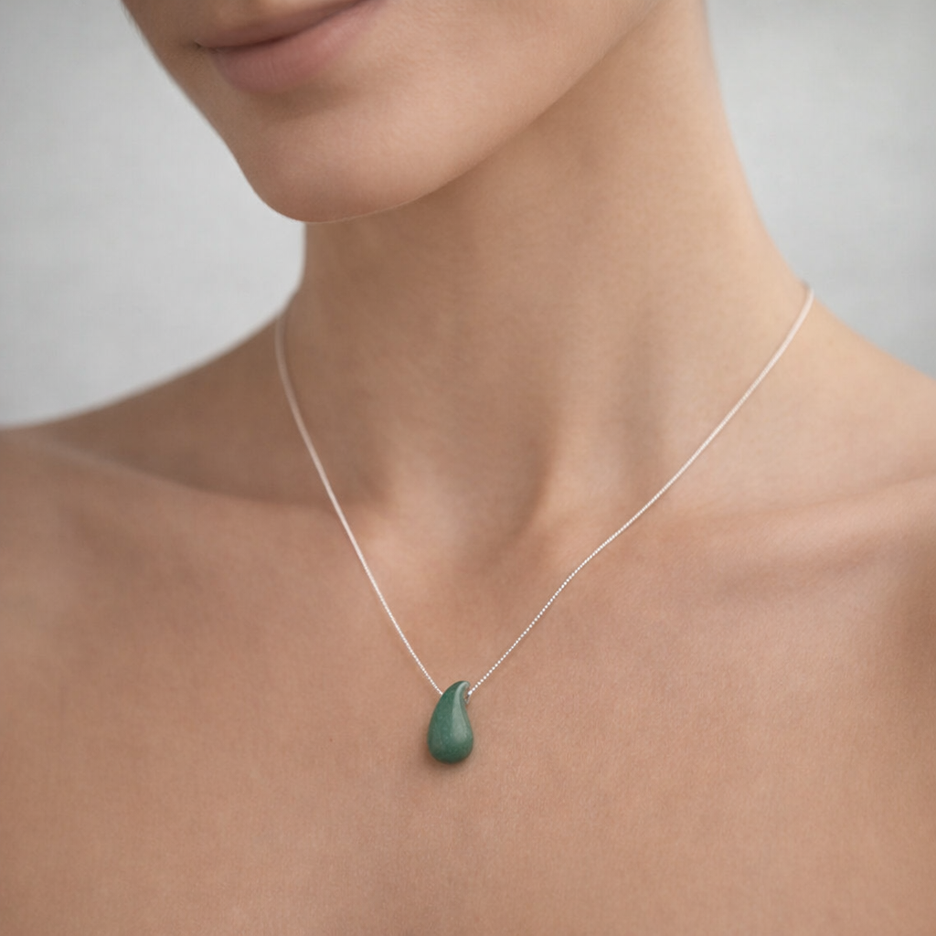 Collar Ajustable Gota Chunky Cuarzo Jade