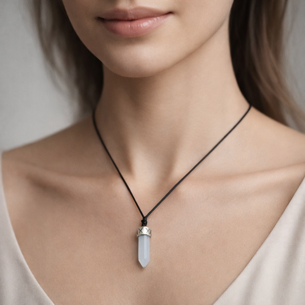 Collar Choker Ajustable Cuarzo Piedra Luna