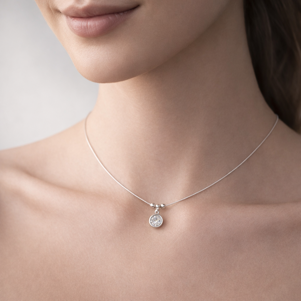 Collar Fantasma Punto de Luz Circón