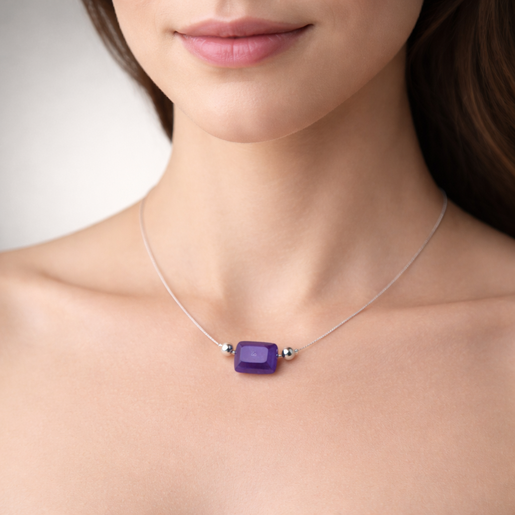 Fantasma Cubo Hecho con Cristal Swarovski® Violeta