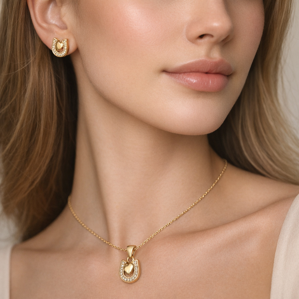 Conjunto Herradura Corazón Circones