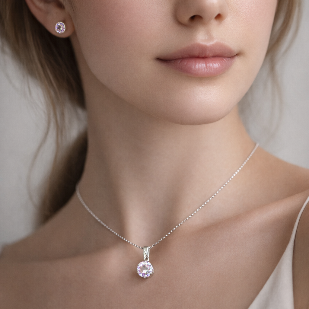 Colgante Circón Tornasol 8 mm