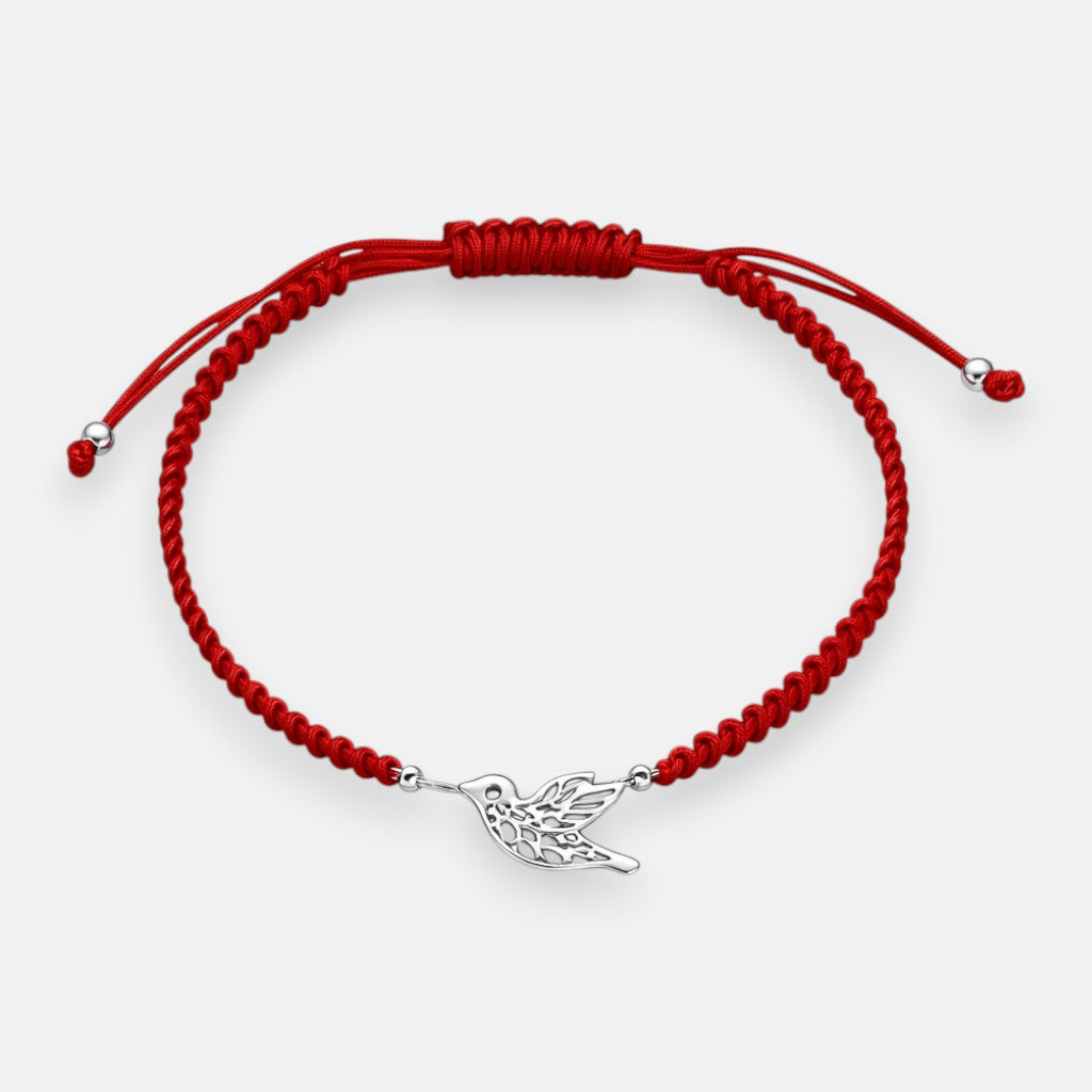 Pulsera Hilo Rojo Ajustable Colibrí